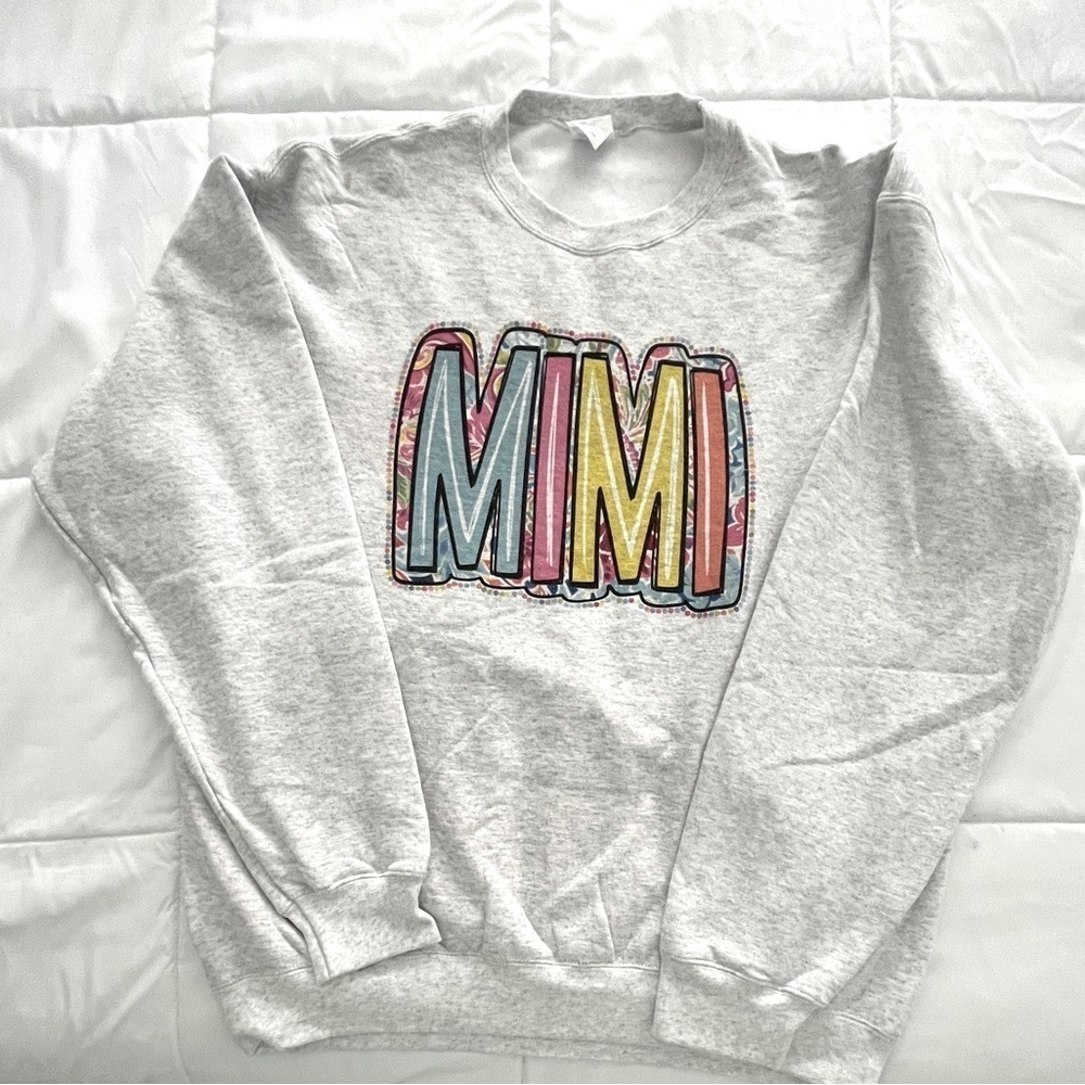 Gray Sweatshirt  “MIMI”. Size XL. NWOT